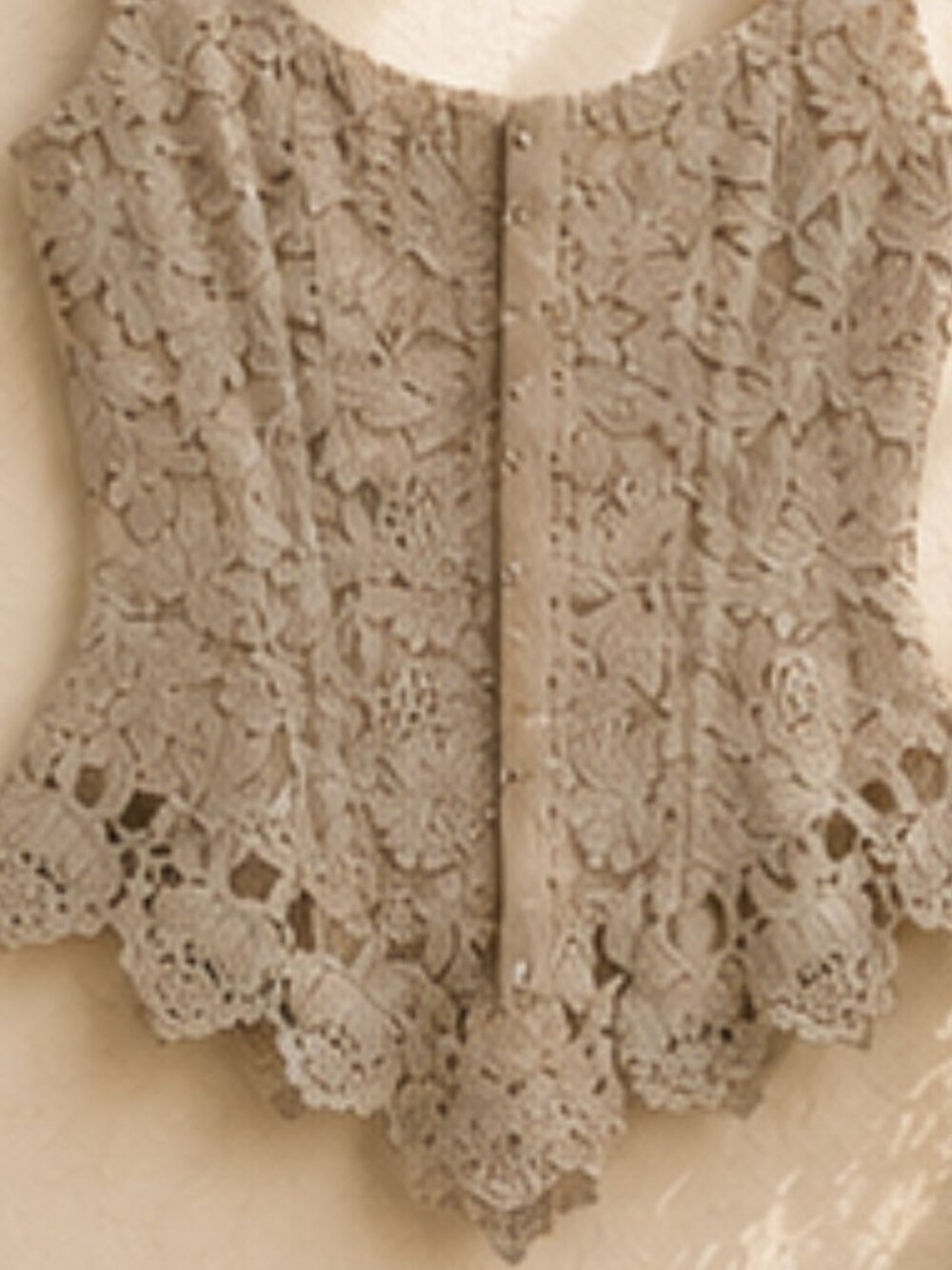 Romantic Balletcore Vintage Lace Corset Caché Silk Blend Made USA Gigi Clark S - Picture 3 of 7